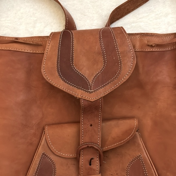 Vintage Handmade Leather Backpack - Picture 4 of 13
